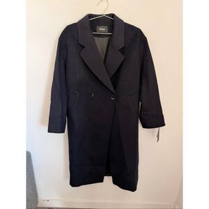 Fleurette Studio Double Breasted Old Money Sophisticated Wool Blend Trench Coat